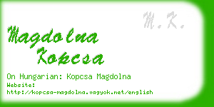 magdolna kopcsa business card